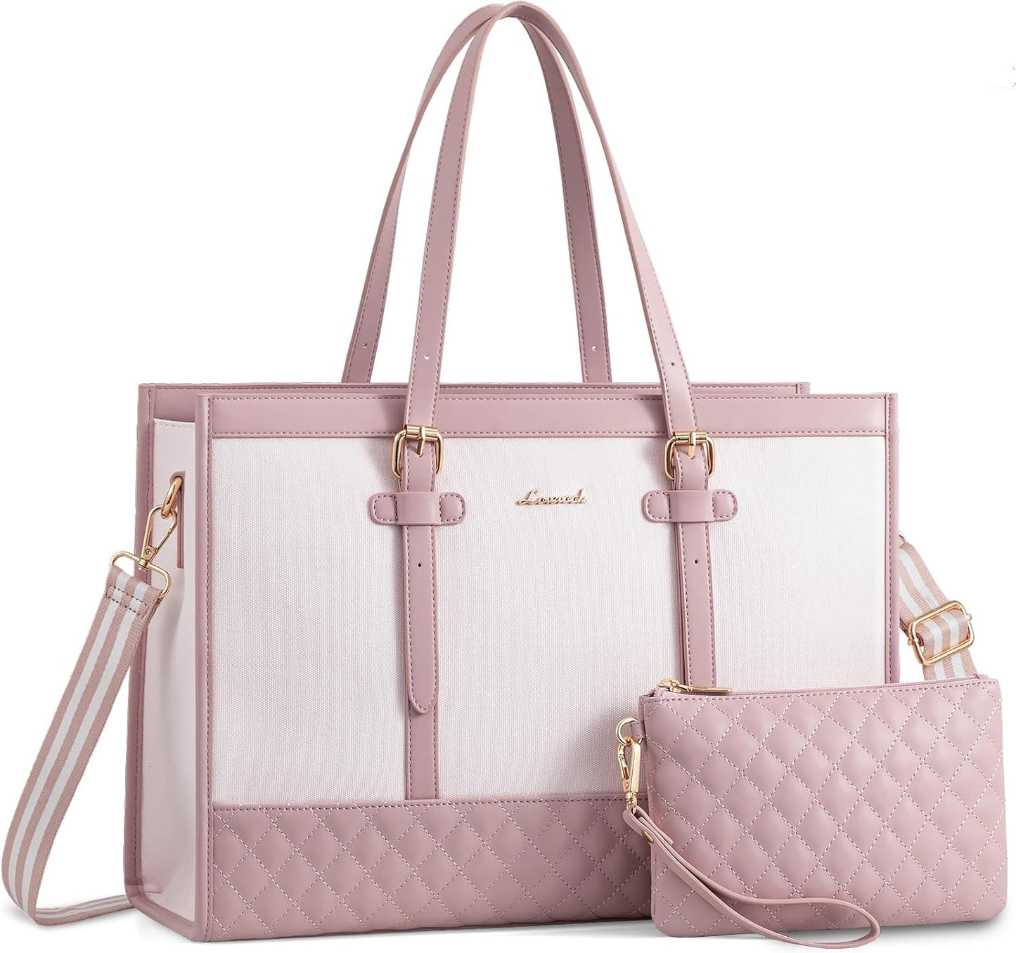 2Pcs Canvas Laptop Tote Bag, 15.6"