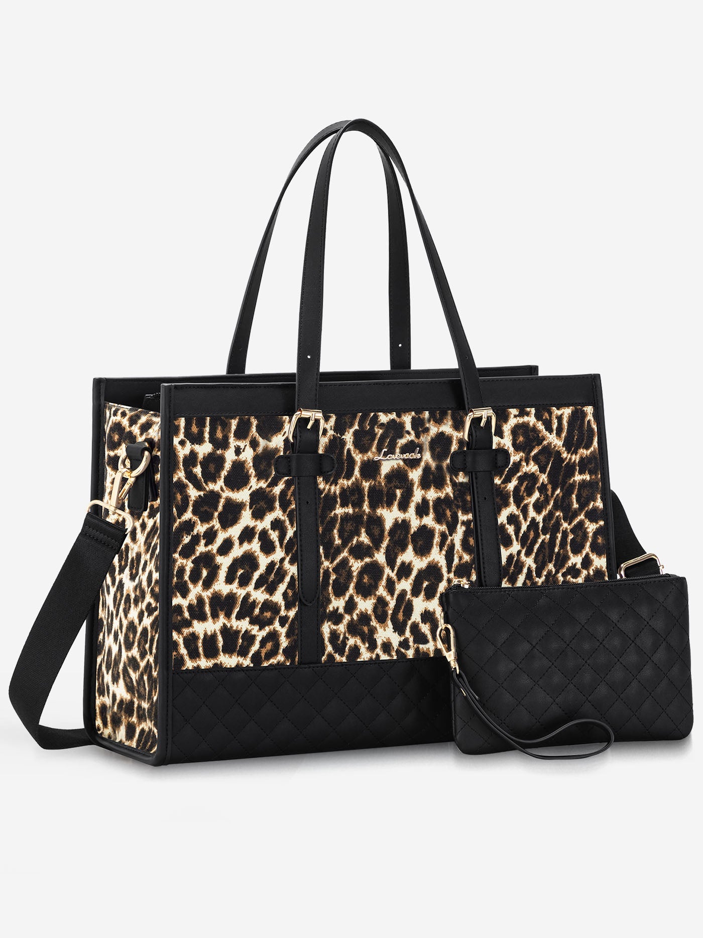 2Pcs Canvas Laptop Tote Bag, 15.6"