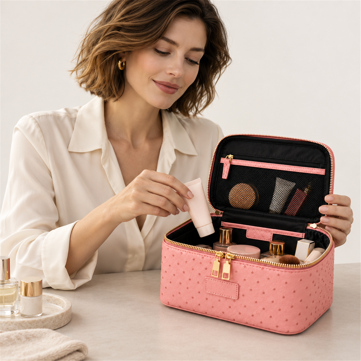EloraCase – Compacte beautycase met dubbele rits