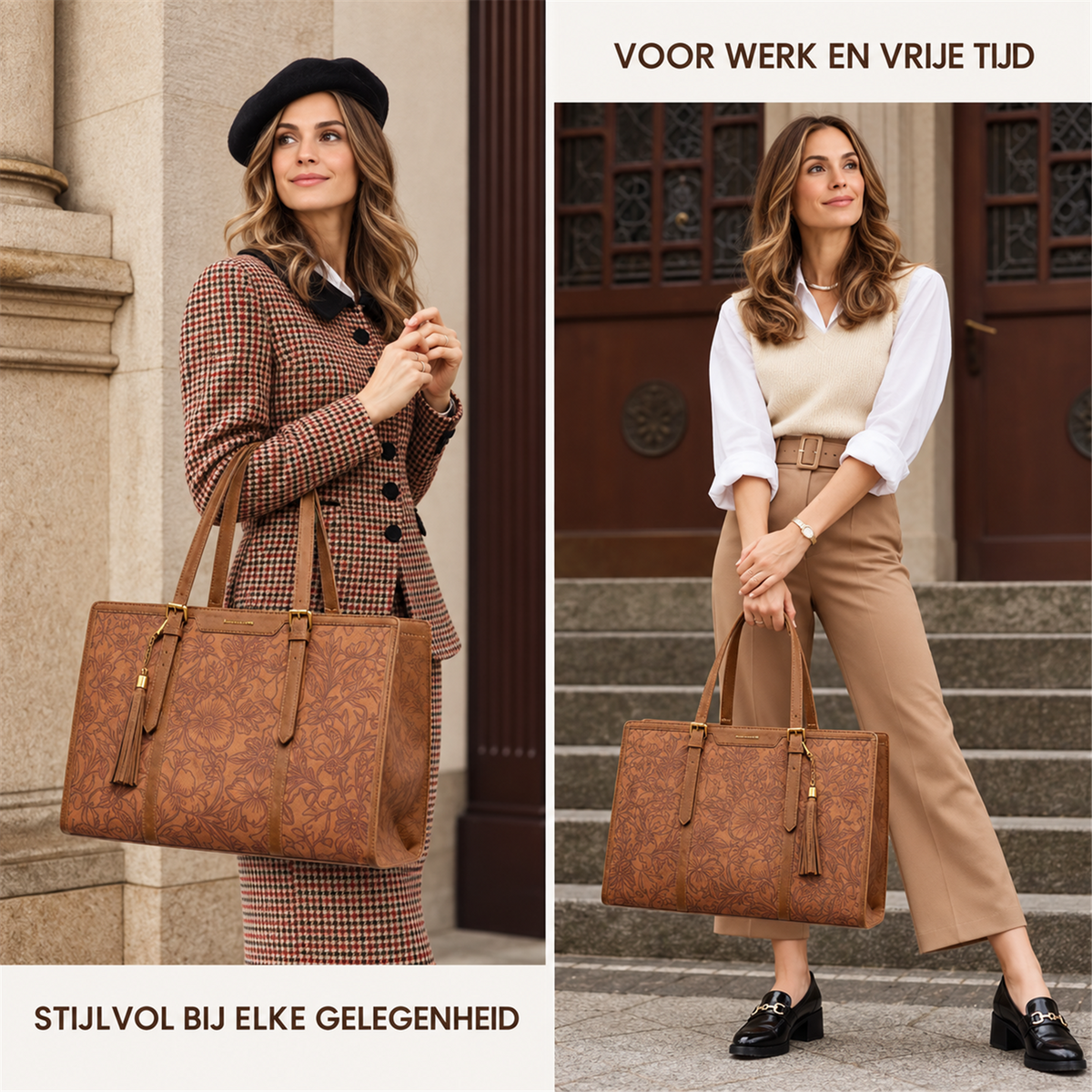 LiviaTote | Elegante laptoptas met bijpassend etui 15.6" 17.3"