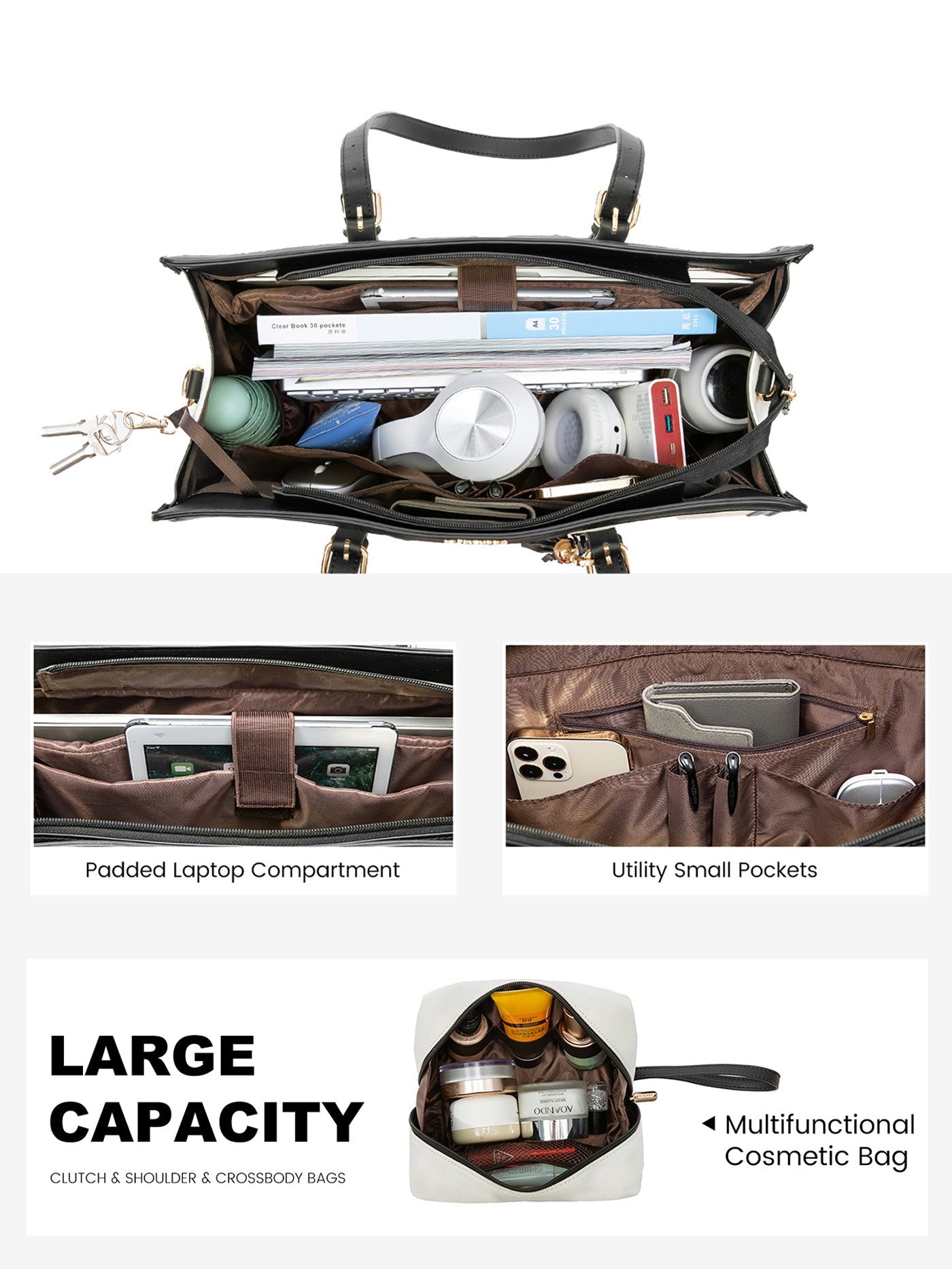 2Pcs Enamored Laptop Bag, 15.6" 17.3"